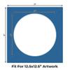 17x17 Mat Bevel Cut for 13x13 Photos - Precut Royal Blue Circle Shaped Photo Mat Board Opening - Acid Free Matte to Protect Your Pictures - Bevel Cut for Family Photos, Pack of 1 Matboard view 2