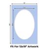 16x24 Mat Bevel Cut for 13x19 Photos - Precut Baby Blue Oval Shaped Photo Mat Board Opening - Acid Free Matte to Protect Your Pictures - Bevel Cut for Family Photos, Pack of 25 Matboards view 2