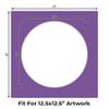 17x17 Mat Bevel Cut for 13x13 Photos - Precut Dark Purple Circle Shaped Photo Mat Board Opening - Acid Free Matte to Protect Your Pictures - Bevel Cut for Family Photos, Pack of 1 Matboard view 2