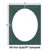 16x20 Mat Bevel Cut for 13.5x17 Photos - Precut Forest Green Oval Shaped Photo Mat Board Opening - Acid Free Matte to Protect Your Pictures - Bevel Cut for Family Photos, Pack of 1 Matboard view 2