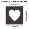 14x14 Mat Bevel Cut for 10x10 Photos - Precut Dark Purple Heart Shaped Photo Mat Board Opening - Acid Free Matte to Protect Your Pictures - Bevel Cut for Family Photos, Pack of 1 Matboard view 2