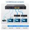 Cable Matters 4K@60Hz 4K HDMI Extender Splitter 1x2 with Local Loopout, IR Extension, and Dual Remote Display Support - Extends 4K@60Hz Video up to 115ft, 1080P@60Hz Video to 197ft view 2