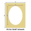 16x20 Mat Bevel Cut for 12x16 Photos - Precut Soft Yellow Oval Shaped Photo Mat Board Opening - Acid Free Matte to Protect Your Pictures - Bevel Cut for Family Photos, Pack of 10 Matboards view 2