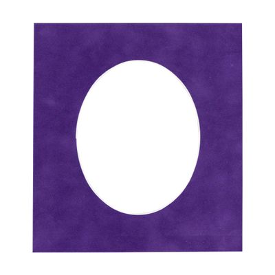 9x14 Mat Bevel Cut for 7x11 Photos - Precut Purple Crocus Suede Oval Shaped Photo Mat Board Opening - Acid Free Matte to Protect Your Pictures - Bevel Cut for Family Photos, Pack of 1 Matboard