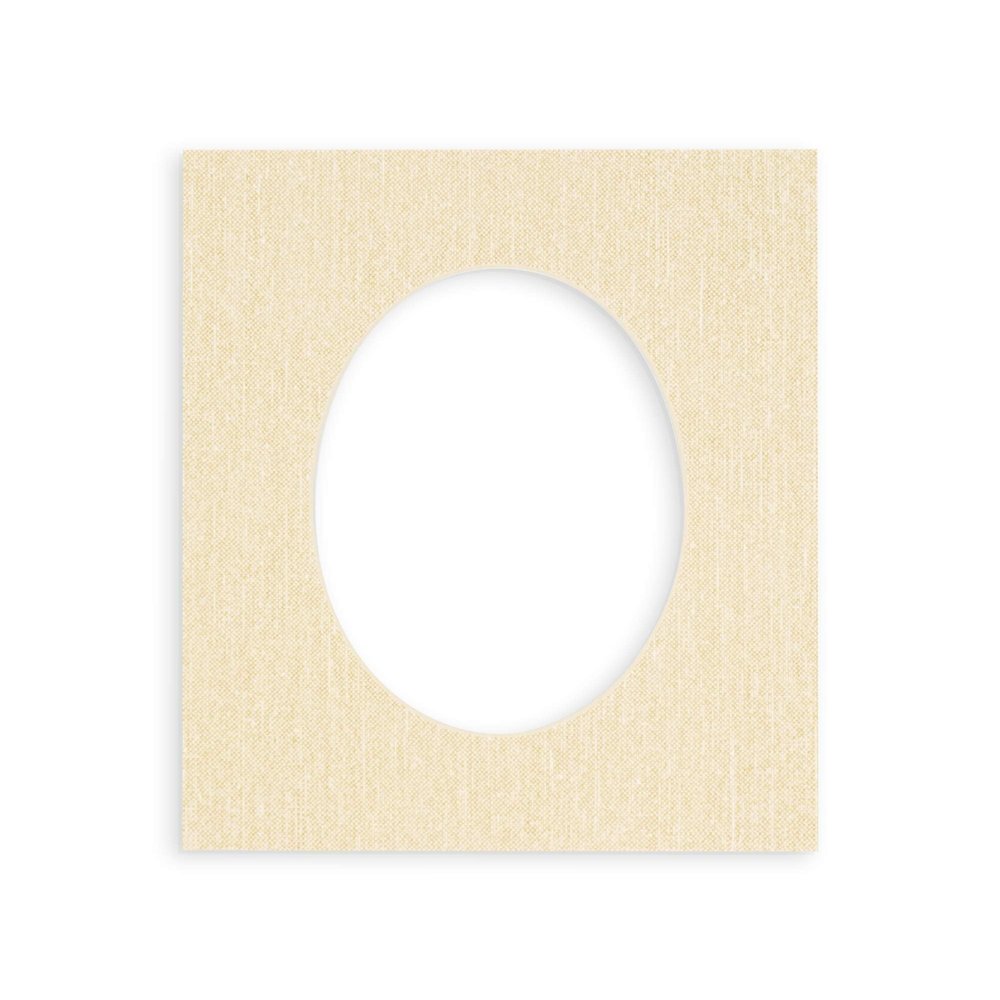 16x23 Mat Bevel Cut for 13x20 Photos - Precut Fresh Linen Canvas Oval Shaped Photo Mat Board Opening - Acid Free Matte to Protect Your Pictures - Bevel Cut for Family Photos, Pack of 1 Matboard