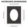 12x16 Mat Bevel Cut for 11x13.5 Photos - Precut Dark Purple Oval Shaped Photo Mat Board Opening - Acid Free Matte to Protect Your Pictures - Bevel Cut for Family Photos, Pack of 25 Matboards view 2