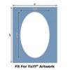 16x20 Mat Bevel Cut for 11x17 Photos - Precut Brittany Blue Oval Shaped Photo Mat Board Opening - Acid Free Matte to Protect Your Pictures - Bevel Cut for Family Photos, Pack of 1 Matboard view 2