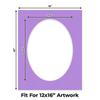 16x20 Mat Bevel Cut for 12x16 Photos - Precut Light Purple Oval Shaped Photo Mat Board Opening - Acid Free Matte to Protect Your Pictures - Bevel Cut for Family Photos, Pack of 1 Matboard view 2