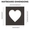6x6 Mat Bevel Cut for 3x3 Photos - Precut White Linen Canvas Heart Shaped Photo Mat Board Opening - Acid Free Matte to Protect Your Pictures - Bevel Cut for Family Photos, Pack of 10 Matboards view 2