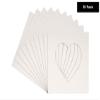 6x6 Mat Bevel Cut for 3x3 Photos - Precut White Linen Canvas Heart Shaped Photo Mat Board Opening - Acid Free Matte to Protect Your Pictures - Bevel Cut for Family Photos, Pack of 10 Matboards view 3