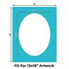 16x20 Mat Bevel Cut for 12x16 Photos - Precut Aquamarine Blue Oval Shaped Photo Mat Board Opening - Acid Free Matte to Protect Your Pictures - Bevel Cut for Family Photos, Pack of 1 Matboard view 2