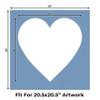 26x26 Mat Bevel Cut for 21x21 Photos - Precut Brittany Blue Heart Shaped Photo Mat Board Opening - Acid Free Matte to Protect Your Pictures - Bevel Cut for Family Photos, Pack of 25 Matboards view 2