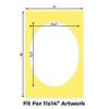 Poster Palooza 12x18 Mat Bevel Cut for 11x14 Photos - Precut Yellow Oval Shaped Photo Mat Board Opening - Acid Free Matte to Protect Your Pictures - Bevel Cut for Family Photos, Pack of 1 Matboard view 2