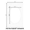 11x17 Mat Bevel Cut for 9.5x13 Photos - Precut White Linen Canvas Oval Shaped Photo Mat Board Opening - Acid Free Matte to Protect Your Pictures - Bevel Cut for Family Photos, Pack of 25 Matboards view 2
