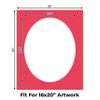 20x24 Mat Bevel Cut for 16x20 Photos - Precut Cardinal Red Oval Shaped Photo Mat Board Opening - Acid Free Matte to Protect Your Pictures - Bevel Cut for Family Photos, Pack of 1 Matboard view 2