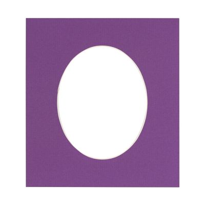 18x20 Mat Bevel Cut for 15x18 Photos - Precut Dark Purple Oval Shaped Photo Mat Board Opening - Acid Free Matte to Protect Your Pictures - Bevel Cut for Family Photos, Pack of 1 Matboard