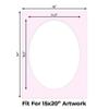 Poster Palooza 18x24 Mat Bevel Cut for 15x20 Photos - Precut Soft Pink Oval Shaped Photo Mat Board Opening - Acid Free Matte to Protect Your Pictures - Bevel Cut for Family Photos, Pack of 1 Matboard view 2