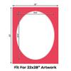 26x32 Mat Bevel Cut for 22x28 Photos - Precut Cardinal Red Oval Shaped Photo Mat Board Opening - Acid Free Matte to Protect Your Pictures - Bevel Cut for Family Photos, Pack of 1 Matboard view 2