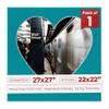 27x27 Mat Bevel Cut for 22x22 Photos - Precut Teal Blue Heart Shaped Photo Mat Board Opening - Acid Free Matte to Protect Your Pictures - Bevel Cut for Family Photos, Pack of 1 Matboard view 1