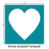 27x27 Mat Bevel Cut for 22x22 Photos - Precut Teal Blue Heart Shaped Photo Mat Board Opening - Acid Free Matte to Protect Your Pictures - Bevel Cut for Family Photos, Pack of 1 Matboard view 2