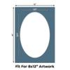 10x14 Mat Bevel Cut for 8x12 Photos - Precut Steel Blue Oval Shaped Photo Mat Board Opening - Acid Free Matte to Protect Your Pictures - Bevel Cut for Family Photos, Pack of 25 Matboards view 2