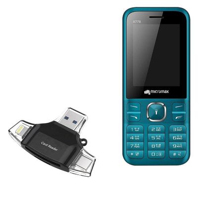 BoxWave Smart Gadget Compatible with Micromax X778 - AllReader SD Card Reader, microSD Card Reader SD Compact USB - Jet Black