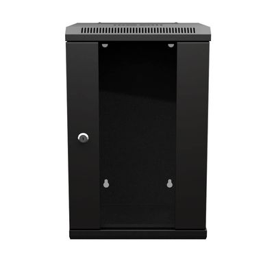 NavePoint 11.8 in Wall Mount Network Cabinet, 9U, Glass, Black