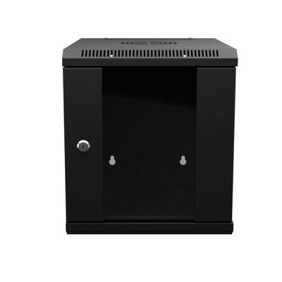 NavePoint 15.75 in Wall Mount Network Cabinet, 6U, Glass, Black