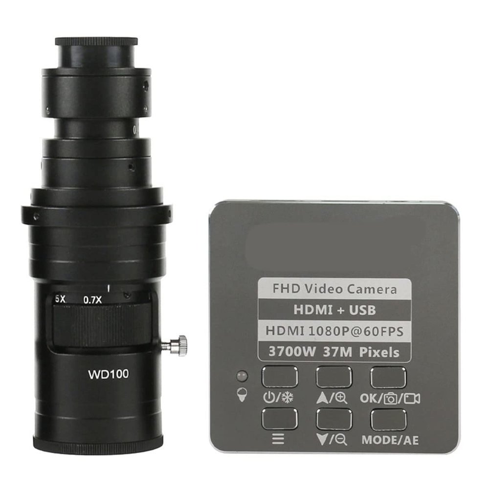 BAHCCE Lab Microscope Slides 37MP Industrial Electronic Digital Video Microscope Camera, 130X 180X 300X Mount Lens Microscope Parts (Color : with 200x Lens)