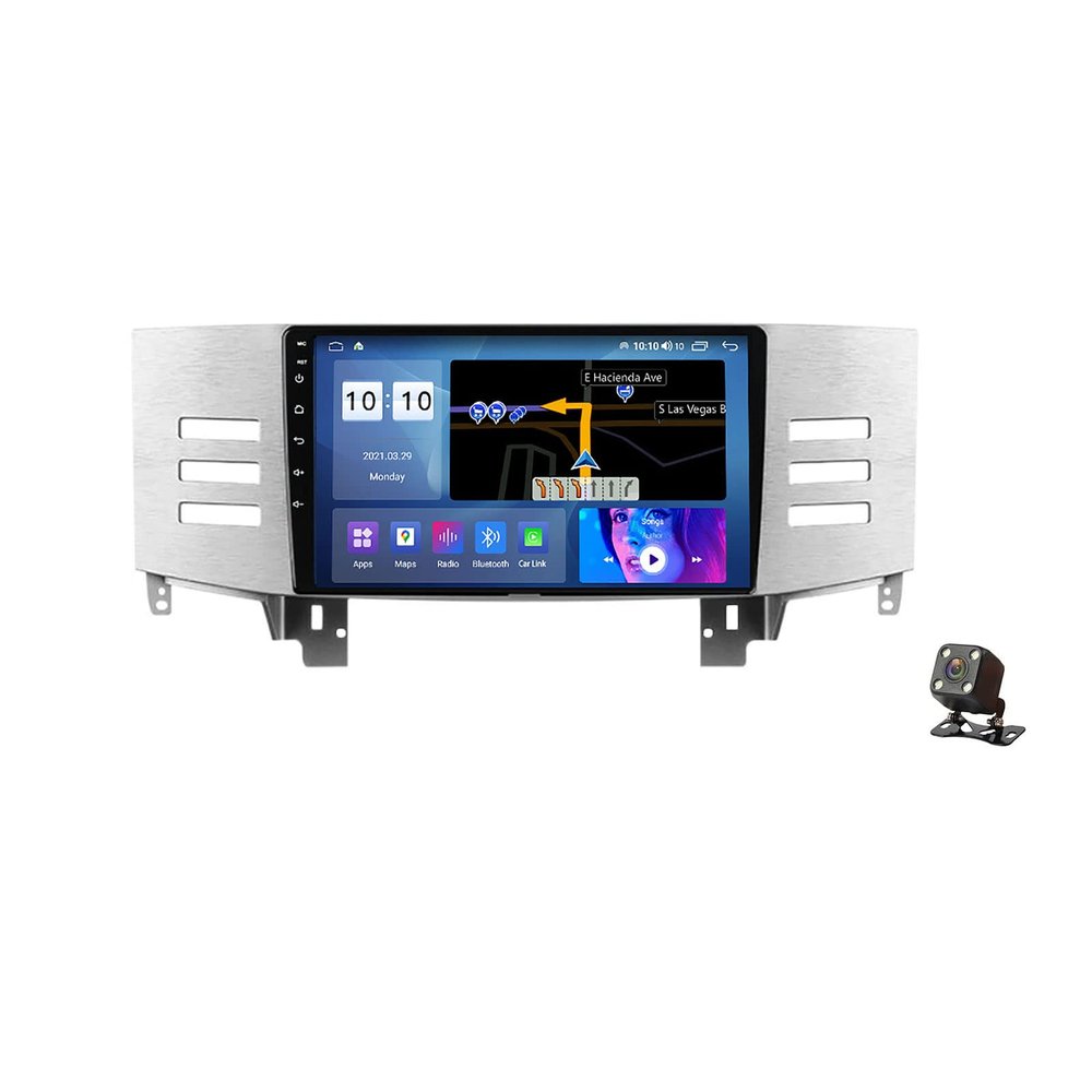 Car Stereo Autoradio with 9 inch Touch Screen Android 10 Car DVD Multimedia Player FM RDS Radio for Toyota Mark 2004-2009 Support USB SWC GPS Carautoplay DAB+ OBDII