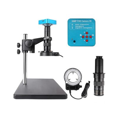 BAHCCE Lab Microscope Slides 130X Zoom Stereo Digital Microscope LED Ring Light Microscope Parts (Color : 38MP)