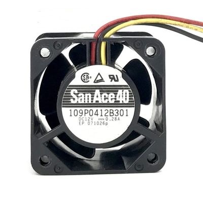 109P0412B301 DC12V 0.28A 4028 4cm 3-Wire Dual Ball Bearing case Cooling Fan