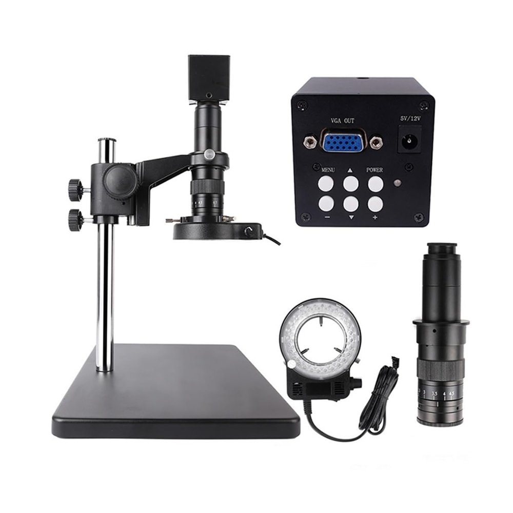 BAHCCE Lab Microscope Slides 130X Zoom Stereo Digital Microscope LED Ring Light Microscope Parts (Color : 2MP)