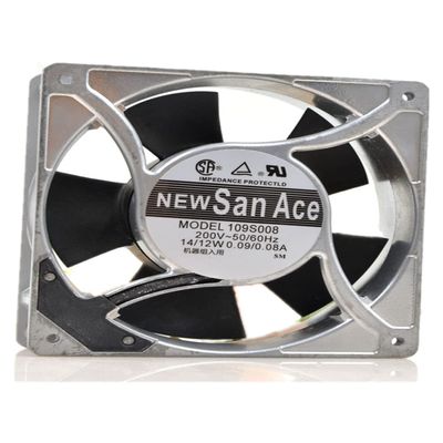 109S008 AC200V 14/12W 0.09/0.08A 12038 12cm 2-pin Cooling Fan