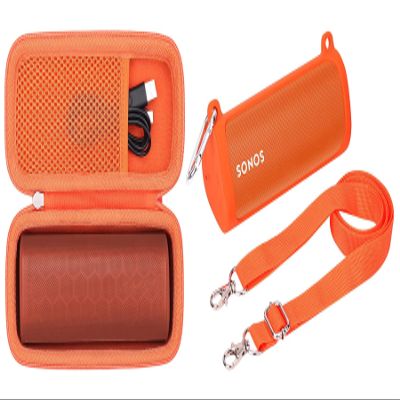 Khanka Hard Case and Silicone Case Replacement for Sonos Roam Portable Smart Bluetooth Speaker (Orange)