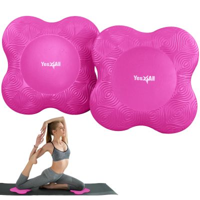 Yes4All Yoga Knee Pads Pair, Thick Yoga Kneeling Pad for Pilates Exercise, 13/16 Inches Cushion Knees Elbow Mat Supplies for Women & Men, Fitness, Travel, Rose Red