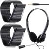 Yunsailing 30 Pack Classroom Headphones with Microphone Headphones Bulk Class Set Lightweight Adjustable Earphones on Ear with 3.5 mm Jack(Metal Stem) view 1