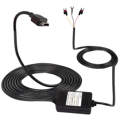 MEIRIYFA Dash Cam Acc Hardwire Kit Mini USB Hardwire Dashcam Kit Step-Down Cable, 12V-24V to DC 5V 3A Car Dash Charger Power Cord for Cars Camera GPS11.5FT