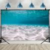 12x10ft Underwater World Photography Background Blue Ocean Backdrops Deep Blue Water Stone Sand Backdrop Seabed Children Birthday Home Decoration Under Sea Birthday Party Theme Decor view 2