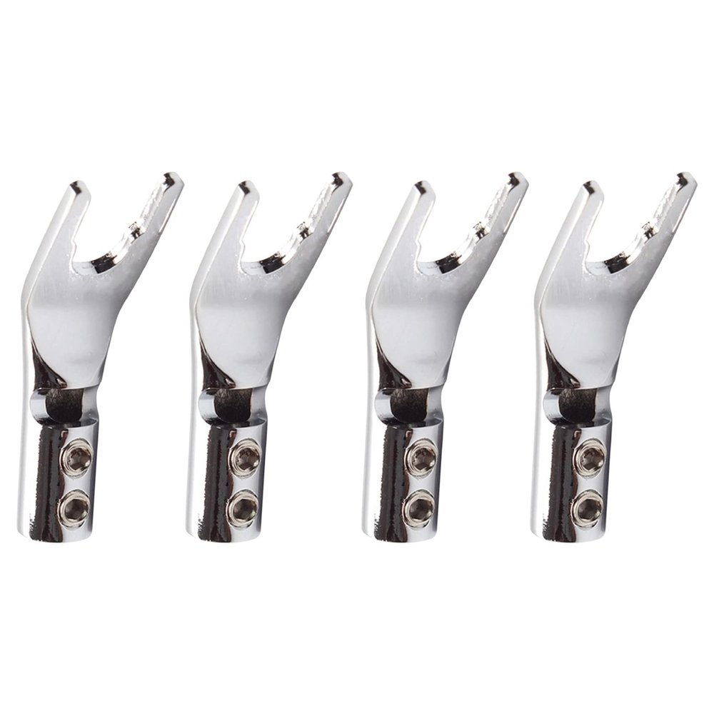 4 PCS Audio Y Plug Solder Y Plated Copper Screw Fork HiFi Speaker Spade Connector