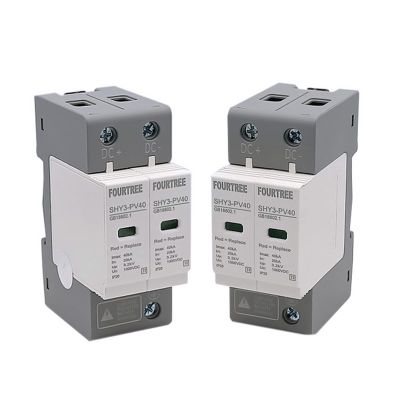 1PCS Solar Surge Protector DC SPD 2P 500V 600V 800V 1000V Outdoor Power Arrester Protection Device(Size:DC 500V,Color:20-40KA)