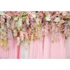 Renaiss 8x6ft Bridal Shower Wedding Backdrop Pink Chiffon Flower Wall Photography Background Vinyl White Pink Rose Anniversary Baby Shower Girls Birthday Party Decor Banner Photo Studio Booth Props view 1