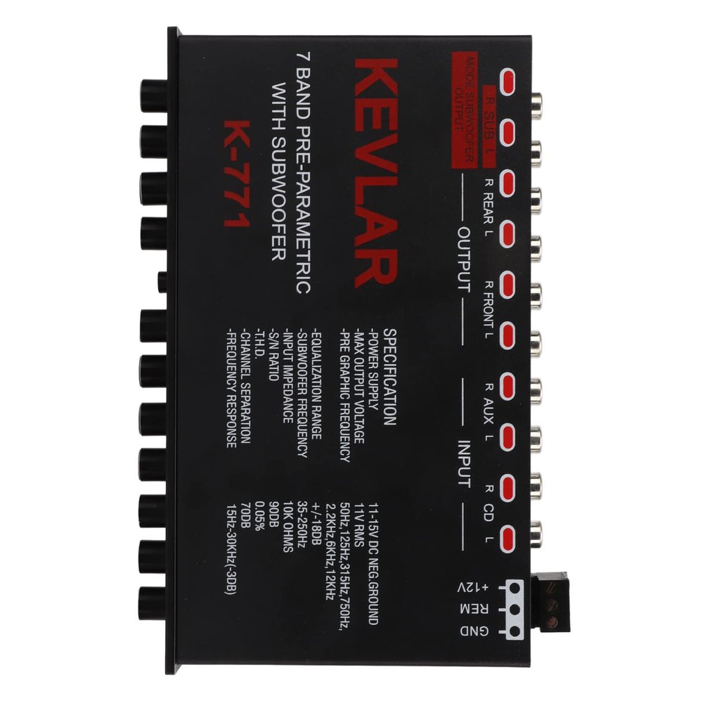 Ecualizador De Sonido Para Carro, Vehicle equalizers Equalizer Car Audio Car Audio Graphic Equalizer Universal Low Pass 7Band Variable Gain Adjustment High Level Input EQ for Stereo System