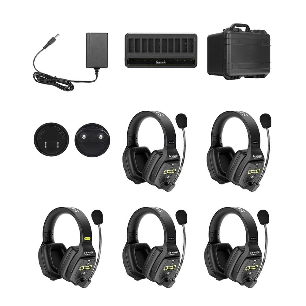 Saramonic 5-Person Full-Duplex 1.9GHz Wireless Headset Intercom System with Hard Case (WiTalk-WT5D)