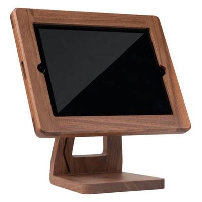 Discount Credit Card Supply Custom Wood iPad Frame Stand - Walnut Finish