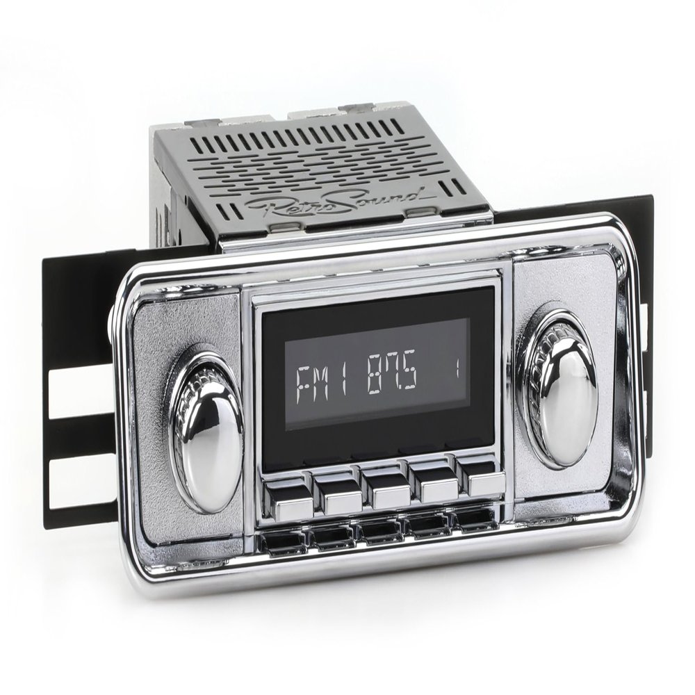 RetroSound RetroRadio AM FM Stereo 06P-76P Chrome Compatible with 1956-67 Volkswagen Bus