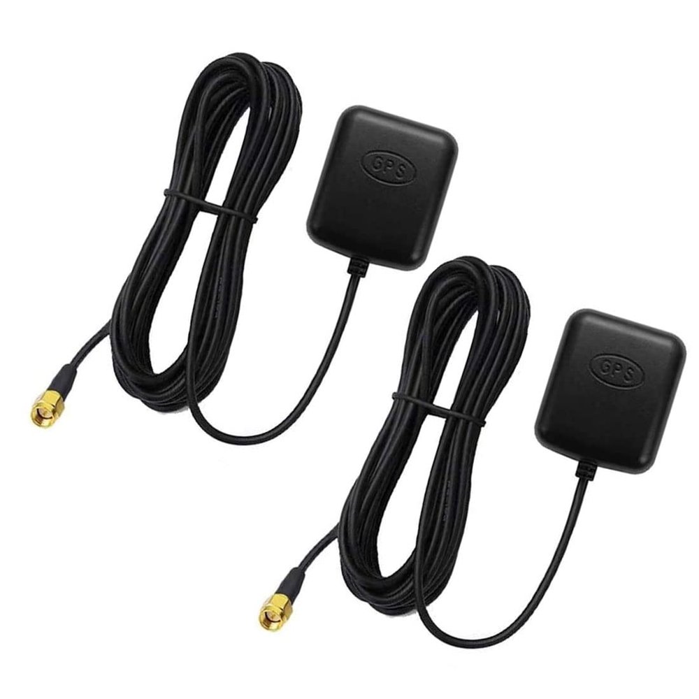 Vehicle Waterproof GPS Active Antenna 28dB Gain, 3-5VDC, with SMA Male Connector - 2Pack