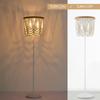 VILUXY Bohemia Wood Beaded Boho Floor Lamp - Antique Rustic White Finishing for Bedroom, Nursery, Dining, Girl Room - 3-Light view 4