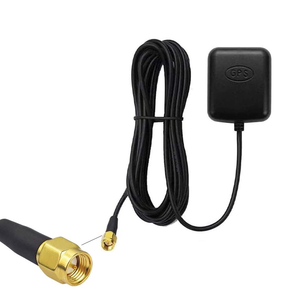 Vehicle Waterproof GPS Active Antenna 28dB Gain, 3-5VDC, with SMA Male Connector