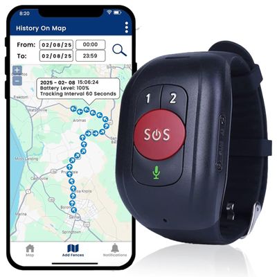 SecuLife SOS Wristband Medical Alert Bracelet Fall Alert Device for Elderly with Real-Time GPS, SOS Button & Assistive Speakerphone Medical Alert System for Seniors with Dementia & Alzheimers